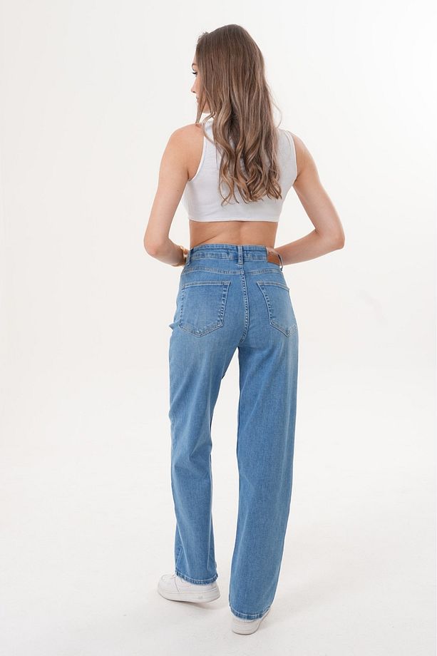 Kadın Yüksek Bel Boru Paça Kot Pantolon - 950684605