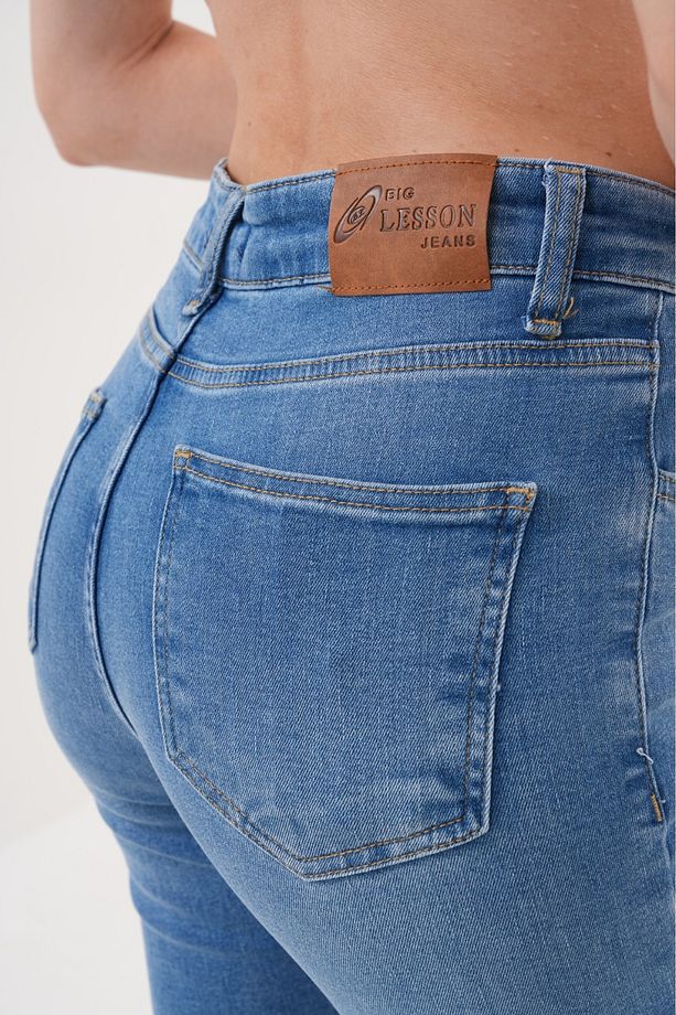 Kadın Yüksek Bel İspanyol Paça Kot Pantolon - 950676935