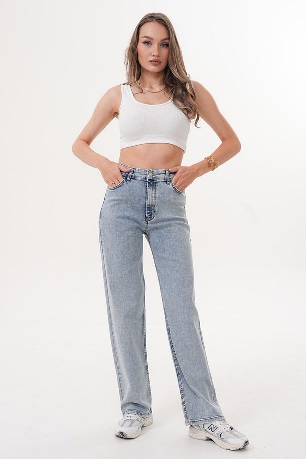 Kadın Yüksek Bel Boru Paça Kot Pantolon - 950688116