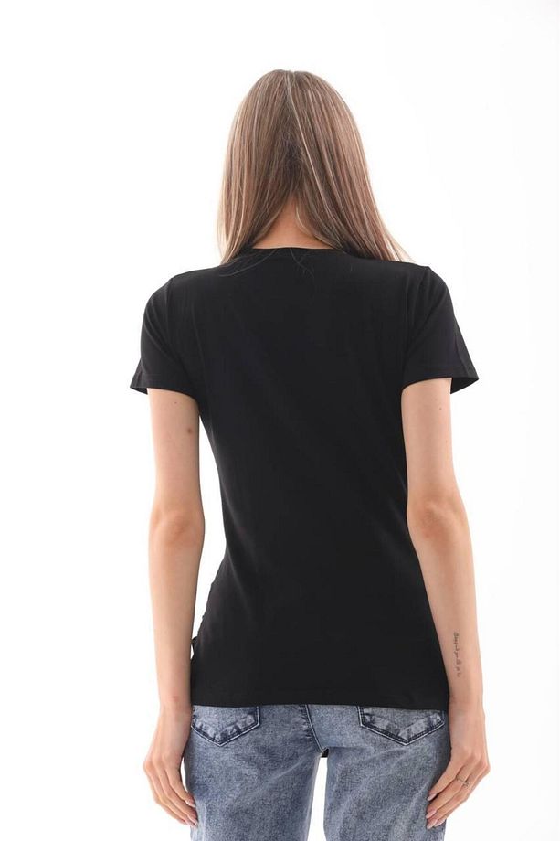 Hamile Bisiklet Yaka Kısa Kollu %100 Pamuk T-Shirt