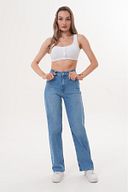 Kadın Yüksek Bel Boru Paça Kot Pantolon - 950684605