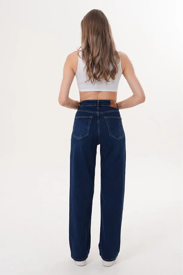 Kadın Yüksek Bel Boru Paça Kot Pantolon - 950684518