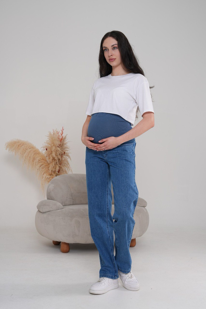 Relax Fit Mavi Boru Paça Hamile Jean