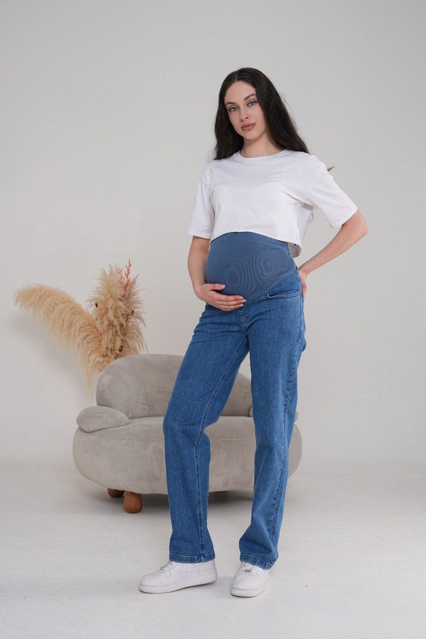 Relax Fit Mavi Boru Paça Hamile Jean