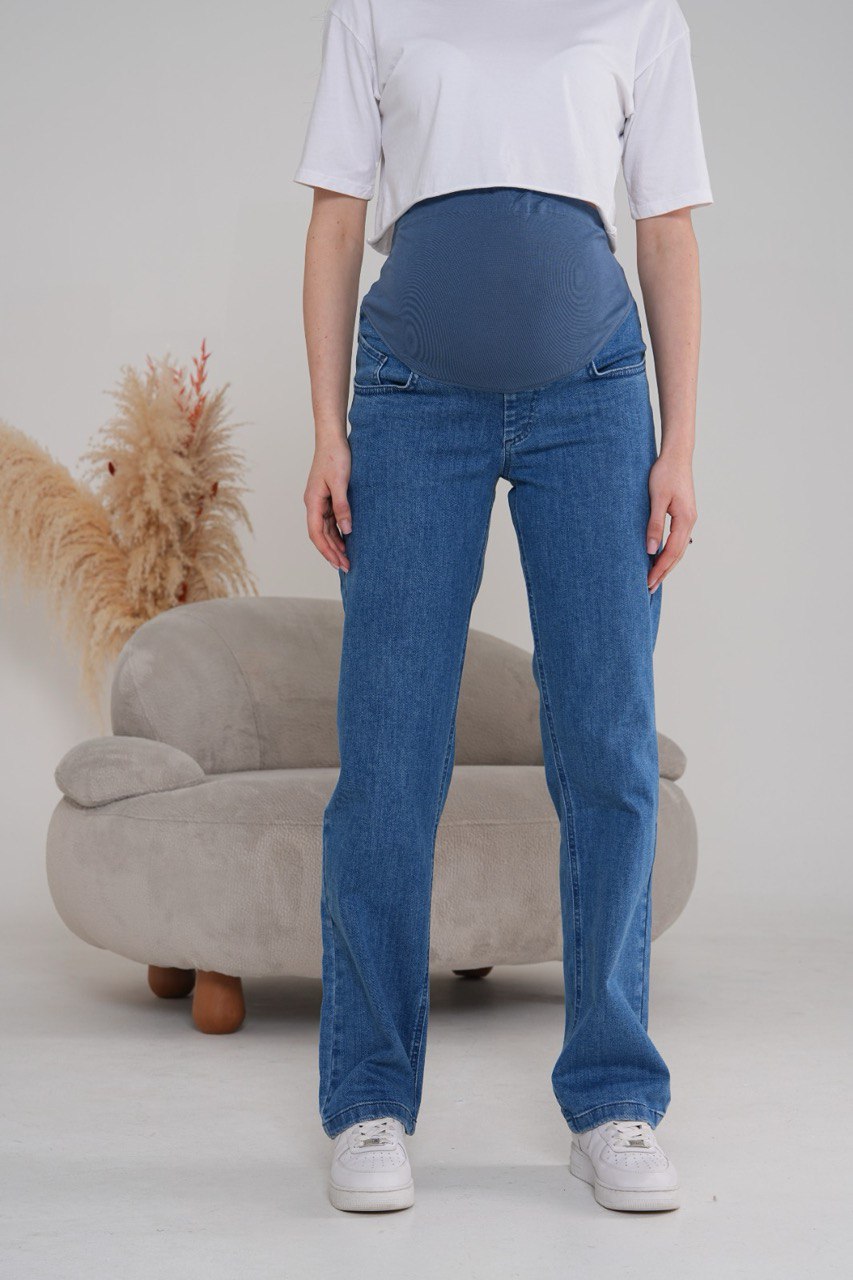 Relax Fit Mavi Boru Paça Hamile Jean
