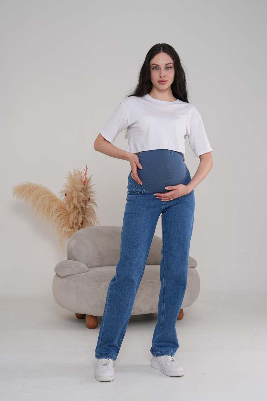 Relax Fit Mavi Boru Paça Hamile Jean