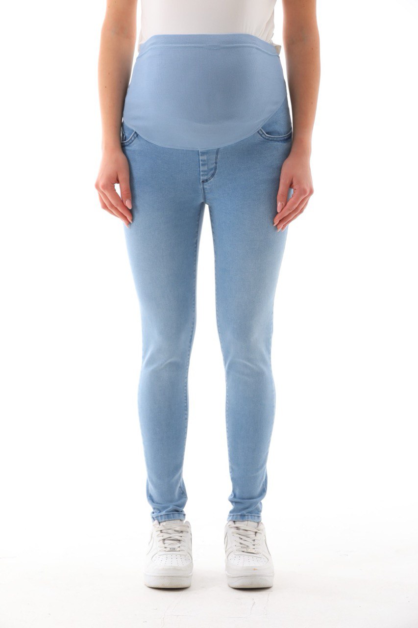 Buz Mavi Slim Fit Hamile Jean