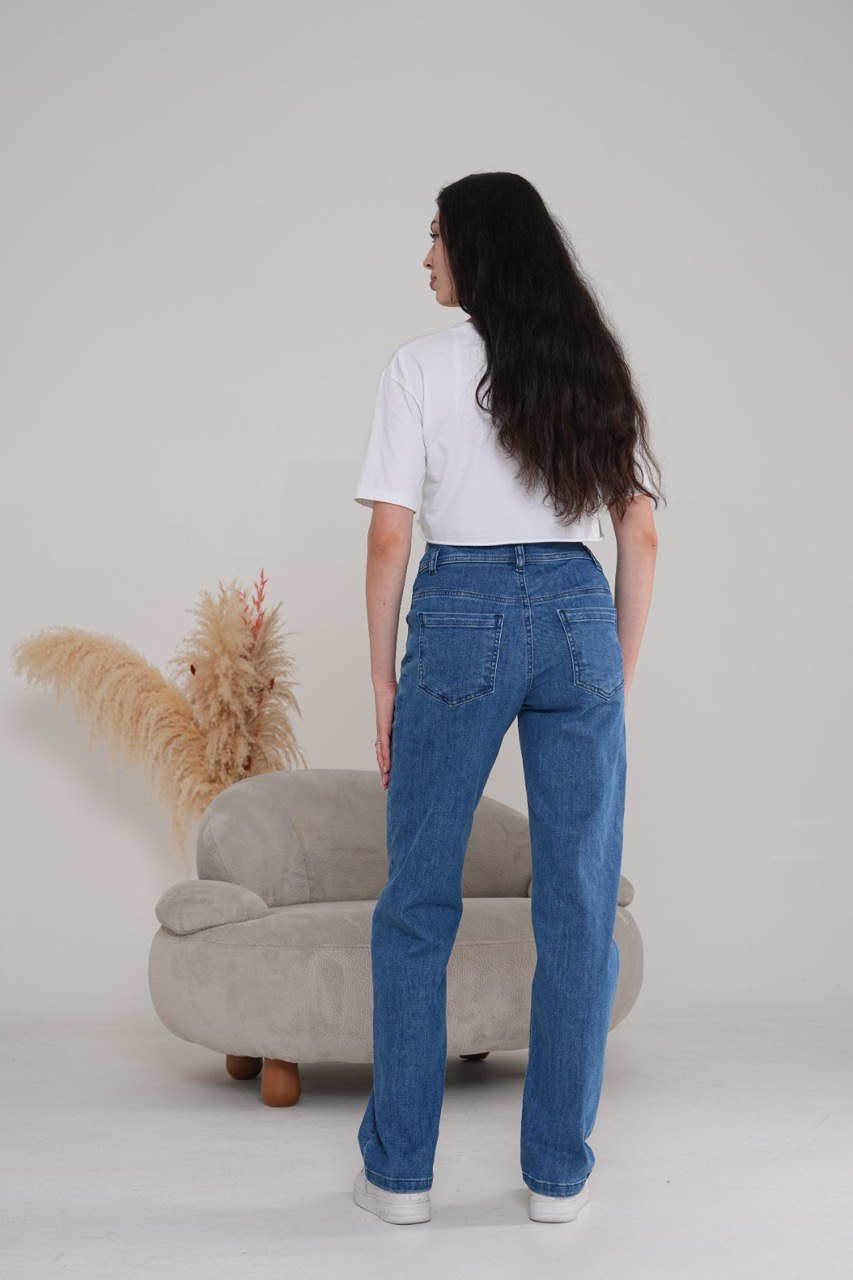 Relax Fit Mavi Boru Paça Hamile Jean